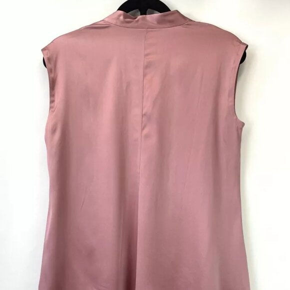 NWT EILEEN FISHER Rose Quartz Stretch Silk Charmeuse Loose Top XXS Blouse Cami - Picture 3 of 8